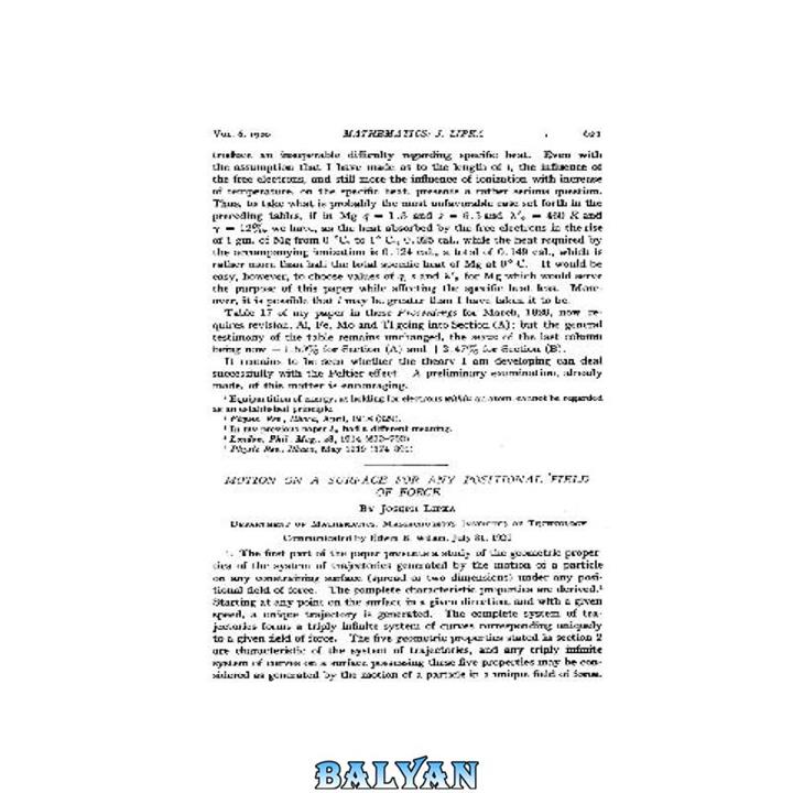 دانلود کتاب [Article] Motion on a Surface for any Positional Field of Force